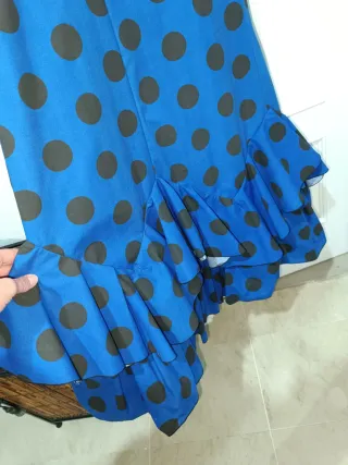 Traje Flamenca Azul Lunares Talla 44