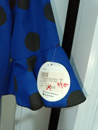 Traje Flamenca Azul Lunares Talla 44