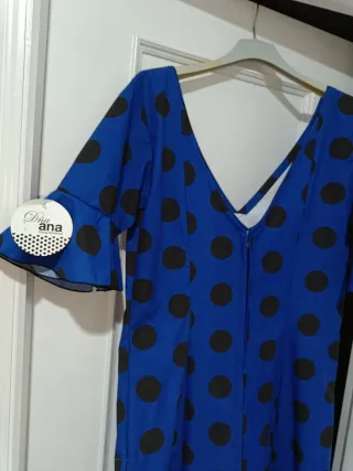 Traje Flamenca Azul Lunares Talla 44