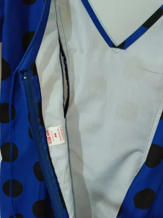 Traje Flamenca Azul Lunares Talla 44