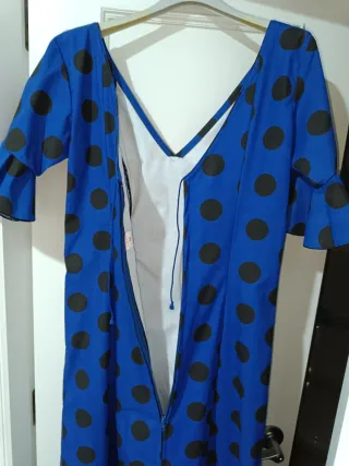 Traje Flamenca Azul Lunares Talla 44