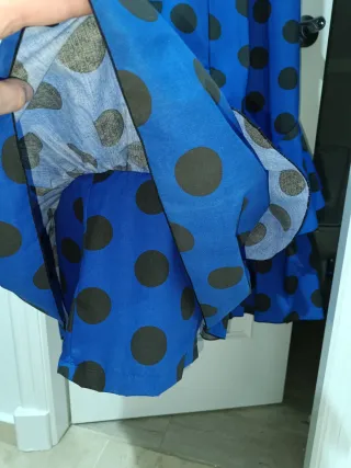 Traje Flamenca Azul Lunares Talla 44