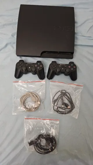 Consola PlayStation 3 Sony Negra+2 Mandos+64 juego
