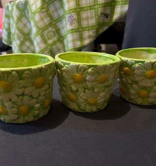 3 vasi decorativi margherite