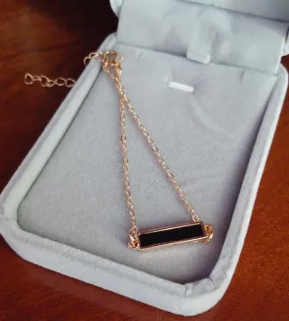 Pulsera cobre metalizado negro y dorado