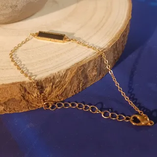 Pulsera cobre metalizado negro y dorado