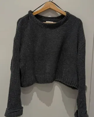 Jersey gris plateado con brillos