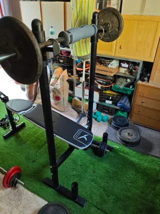 Banco musculación press, polea alta y baja BM490