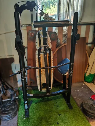 Banco musculación press, polea alta y baja BM490