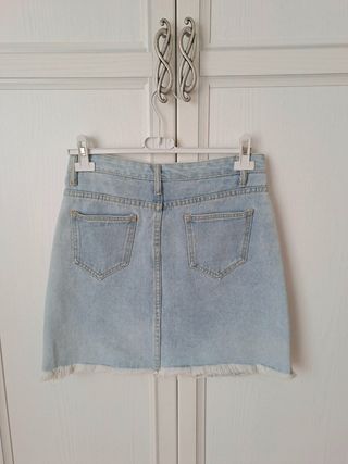 Gonna jeans (denim) strappata