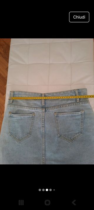 Gonna jeans (denim) strappata
