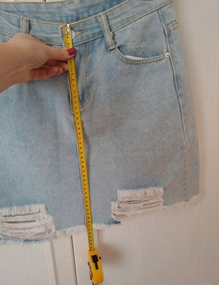 Gonna jeans (denim) strappata
