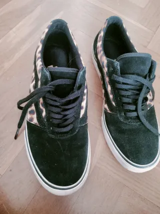 Zapatillas Vans T38 Negro Leopardo