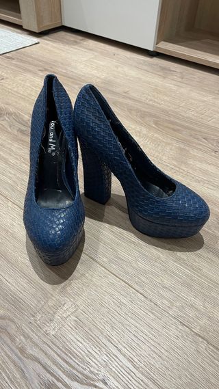 Zapatos de tacón azul marino talla 36