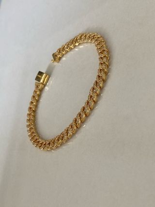 Pandora Bracciale Catena Maglia Cubana Pavè Oro 14