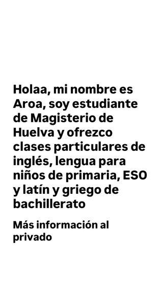 clases particulares de lengua, inglés, etc
