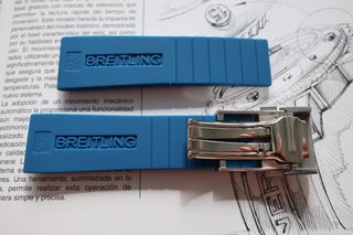 Correa caucho azul 22mm estilo Breitling