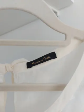 Blusa Massimo Dutti sin mangas blanca