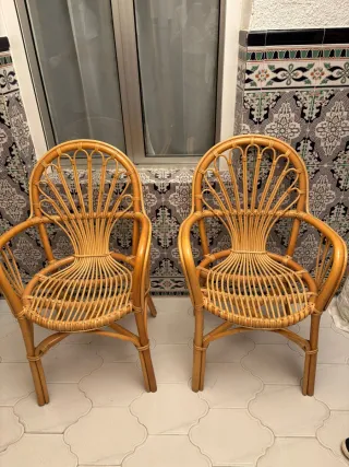 2 Butacas de Mimbre para Jardín