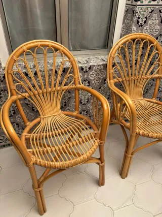 2 Butacas de Mimbre para Jardín