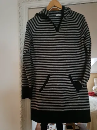 Vestido de punto rayas L