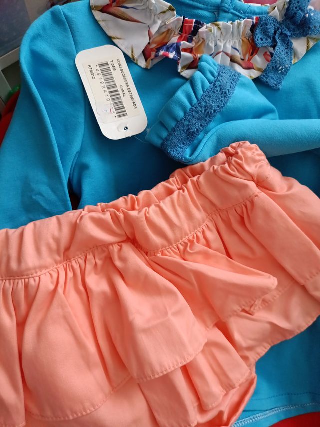 Conjunto niña azul velero