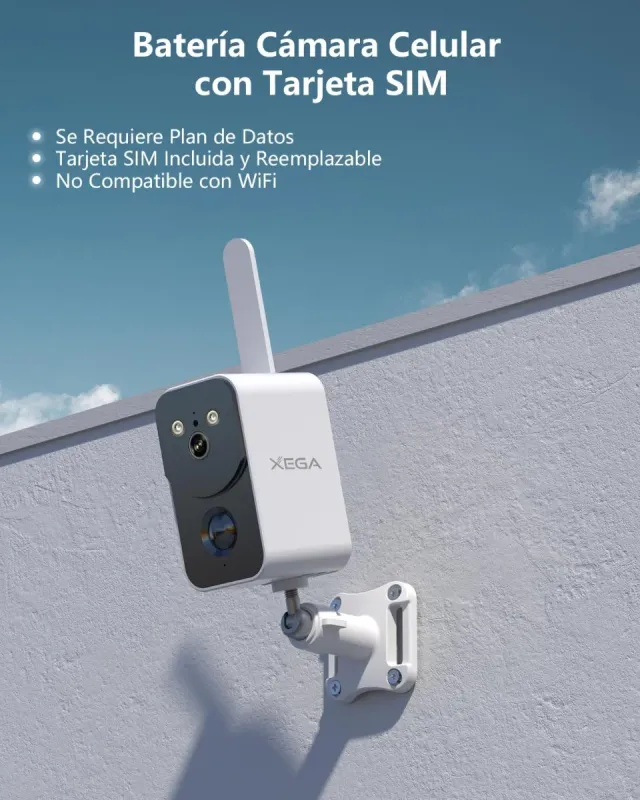 Cámara Vigilancia 4G LTE XEGA SIM 10000mAh