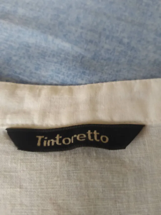 Camisa de lino blanco hueso, marca Tintoretto.