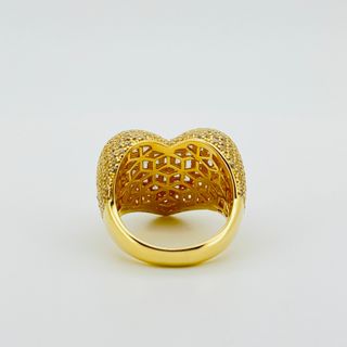 ANILLO CORAZON CON CIRCONITAS. Oro 18k. 