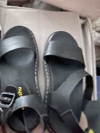 Sandalias de cuero negras talla 37