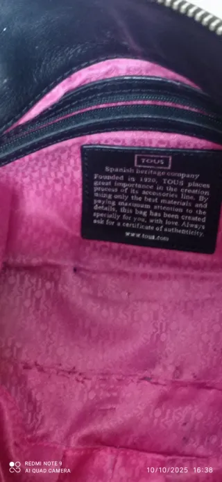 Bolso Tous Negro Piel Grabada
