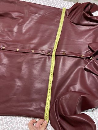 Vestido polipiel granate talla grande XXL