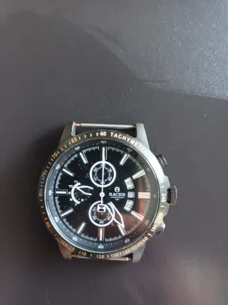 Reloj Racer Cronógrafo Negro y Plateado