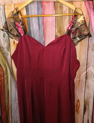 Vestido largo burdeos Shein Curve 2XL