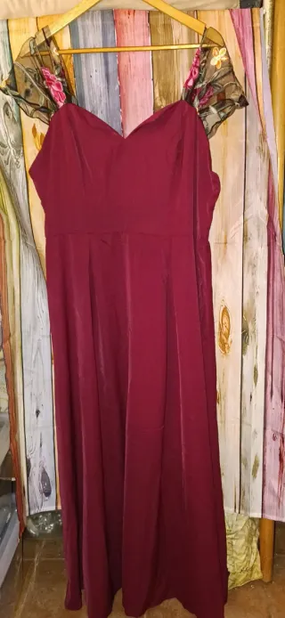 Vestido largo burdeos Shein Curve 2XL