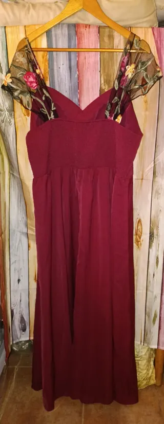 Vestido largo burdeos Shein Curve 2XL