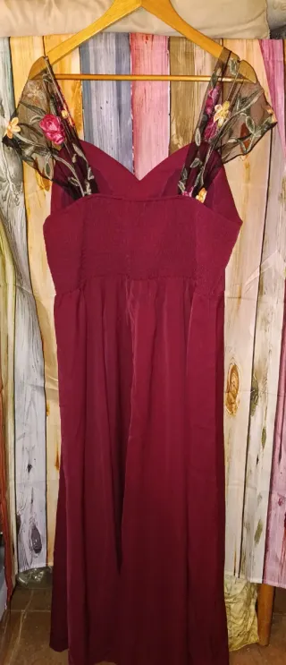 Vestido largo burdeos Shein Curve 2XL