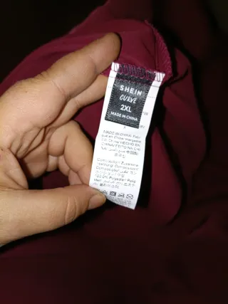 Vestido largo burdeos Shein Curve 2XL