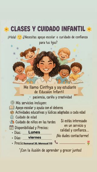 CLASES PARTICULARES Y CUIDADO DE NIÑOS