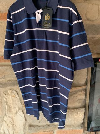 Polo uomo Duck's a righe blu e bianche