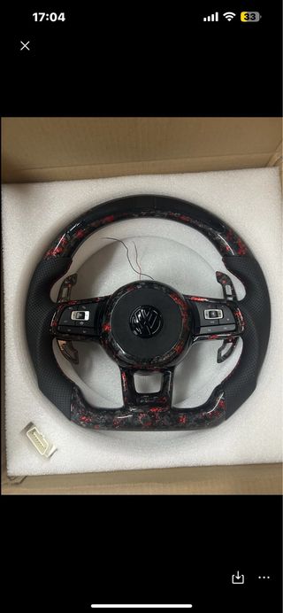 Volante Golf MK7 MK8 Carbono Dorado