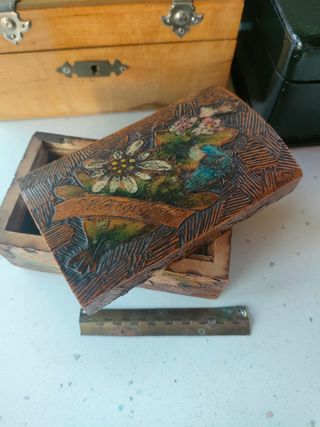 Lotto 3 scatole legno vintage