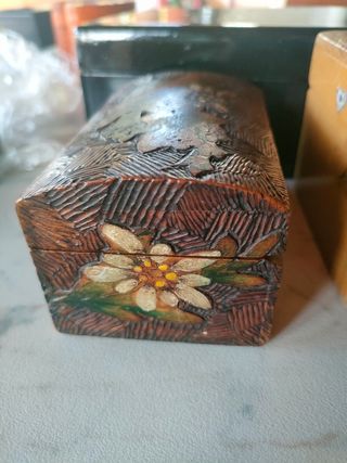 Lotto 3 scatole legno vintage