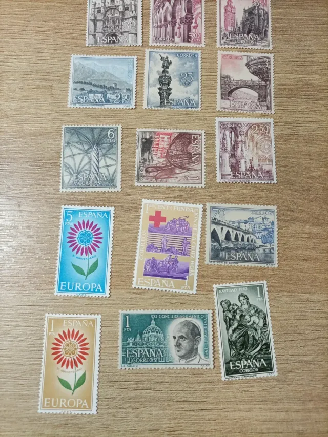 1965. Lote 15 sellos España.