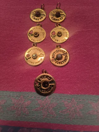 Lote Medallas Chapadas Oro Meses Zodiaco