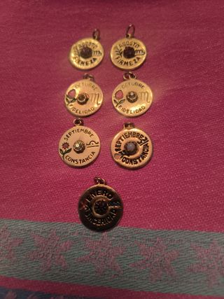 Lote Medallas Chapadas Oro Meses Zodiaco