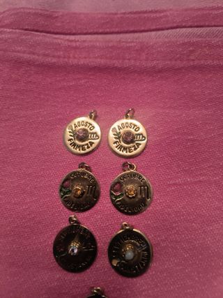 Lote Medallas Chapadas Oro Meses Zodiaco
