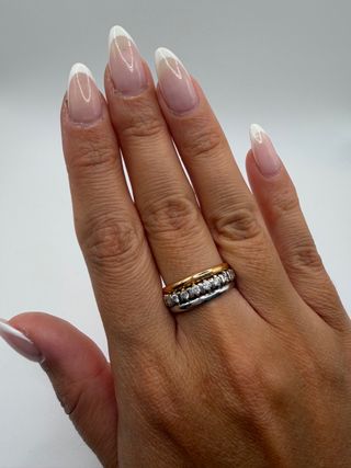 Anillo triple oro 18k y diamantes