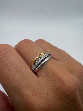Anillo triple oro 18k y diamantes