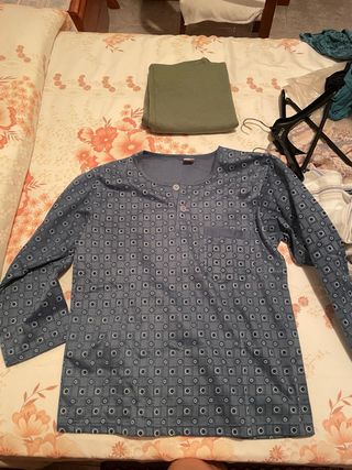 2 Pijamas Hombre Azul y Verde